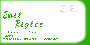 emil rigler business card